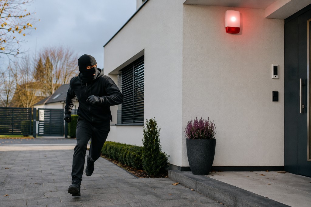 Aufgebrochene Haustür nach Einbruchsversuch