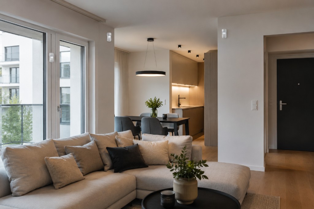 Moderne Wohnung mit Alarmsystem