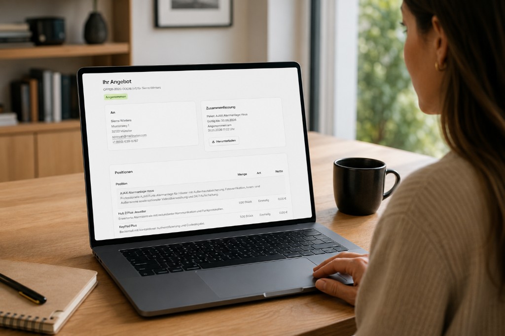 Individuelles Angebot digital einsehen und annehmen